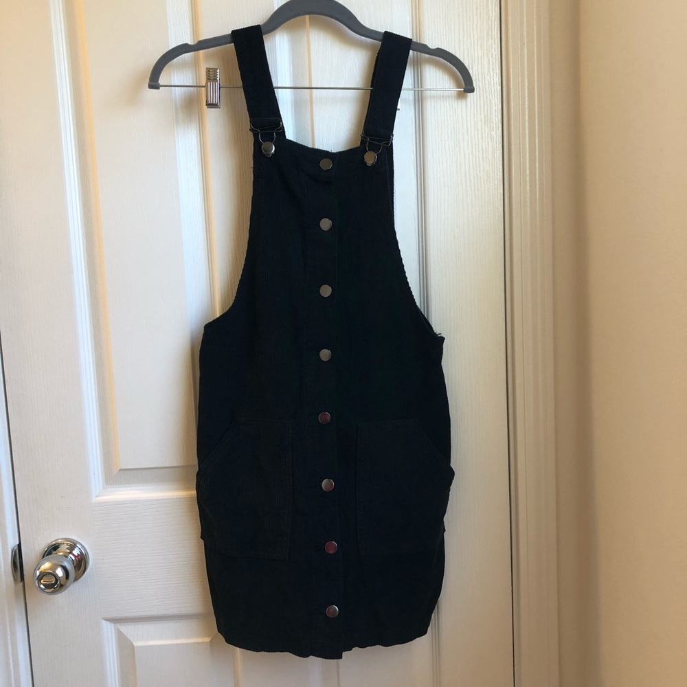 Black Corduroy Pinafore